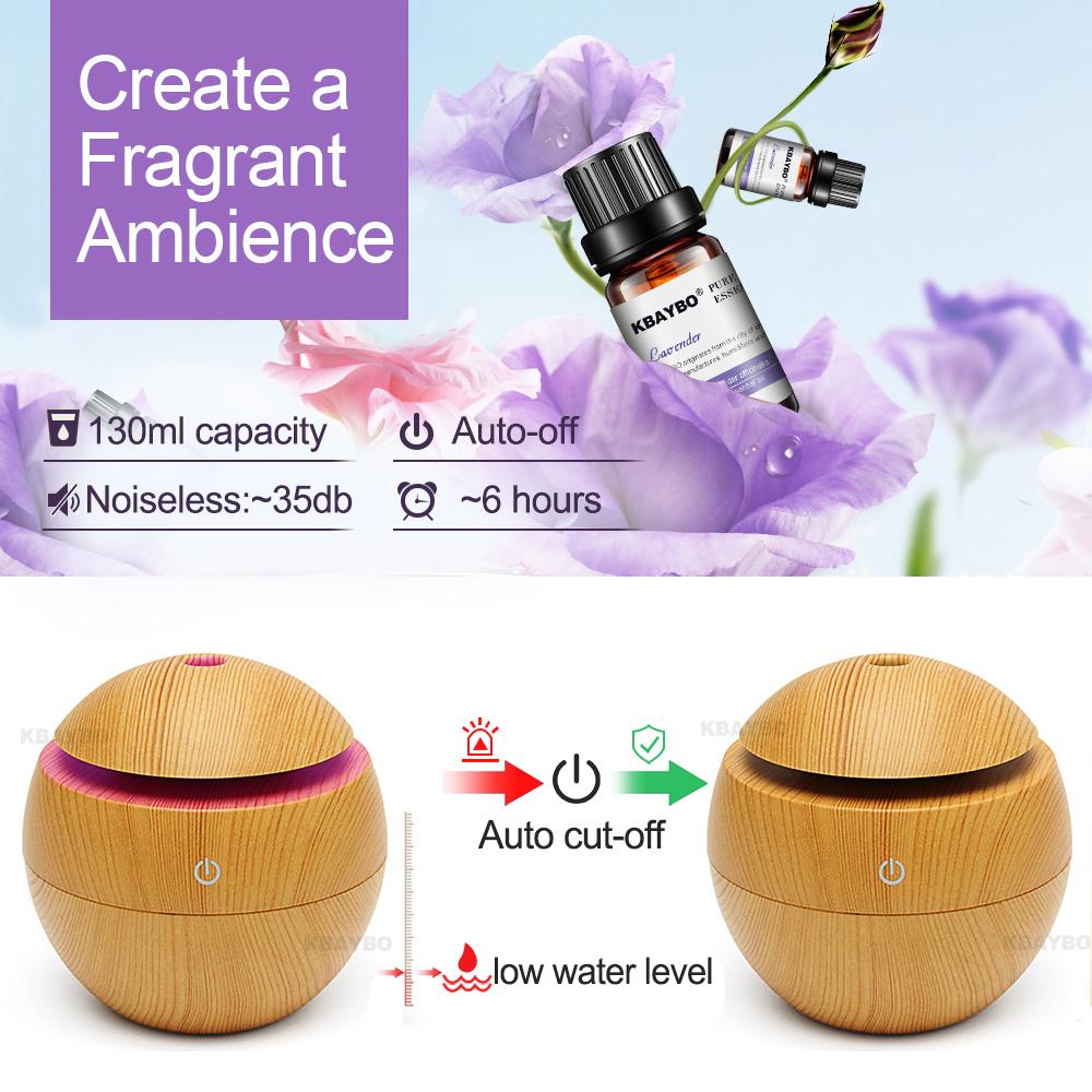 USB Aroma Essential Oil Diffuser Ultrasonic Cool Mist Humidifier Air Purifier with 7 Color LED Night Light