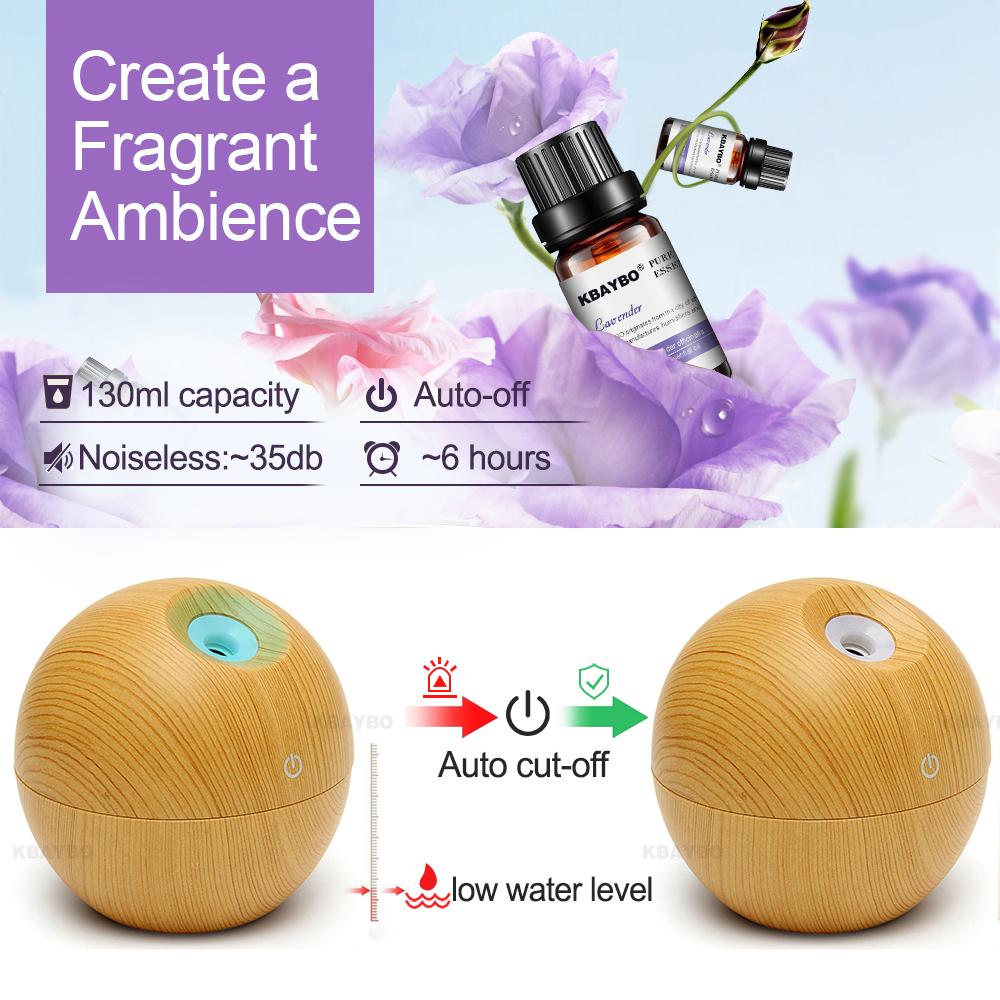 130ml USB Aroma Essential Oil Diffuser & Ultrasonic Mist Humidifier