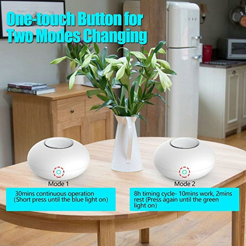 Cigarette Smoke Odor Absorber Mini Ozone Generator Deodorizer - USB Rechargeable Portable Air Purifier