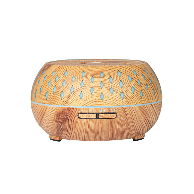 Wood Grain Light Speed Ball Humidifier - Mini USB Aromatherapy Air Night Light