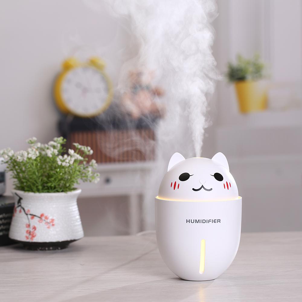 Ultrasonic Air Humidifier with LED Light, USB Fan & Aroma Diffuser
