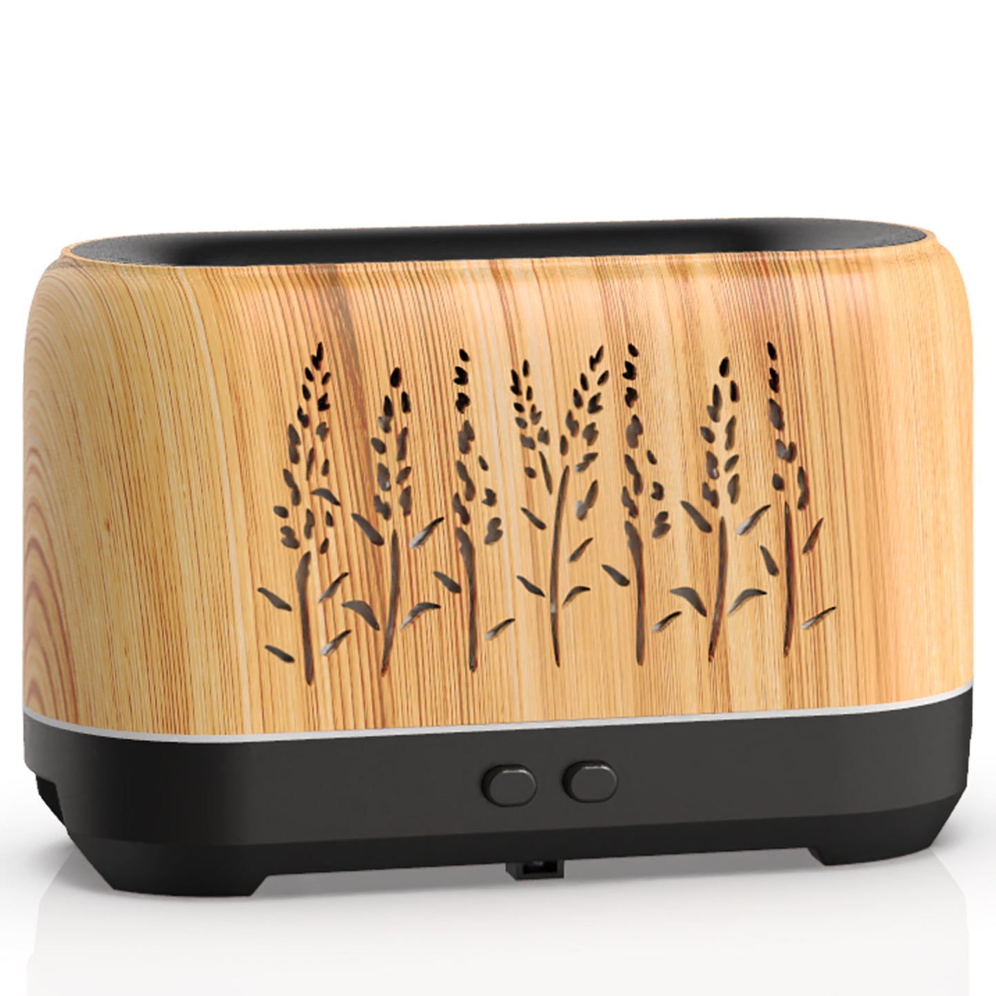 200ml Wood Grain Aroma Diffuser - Hollow Heartbeat Flame Humidifier