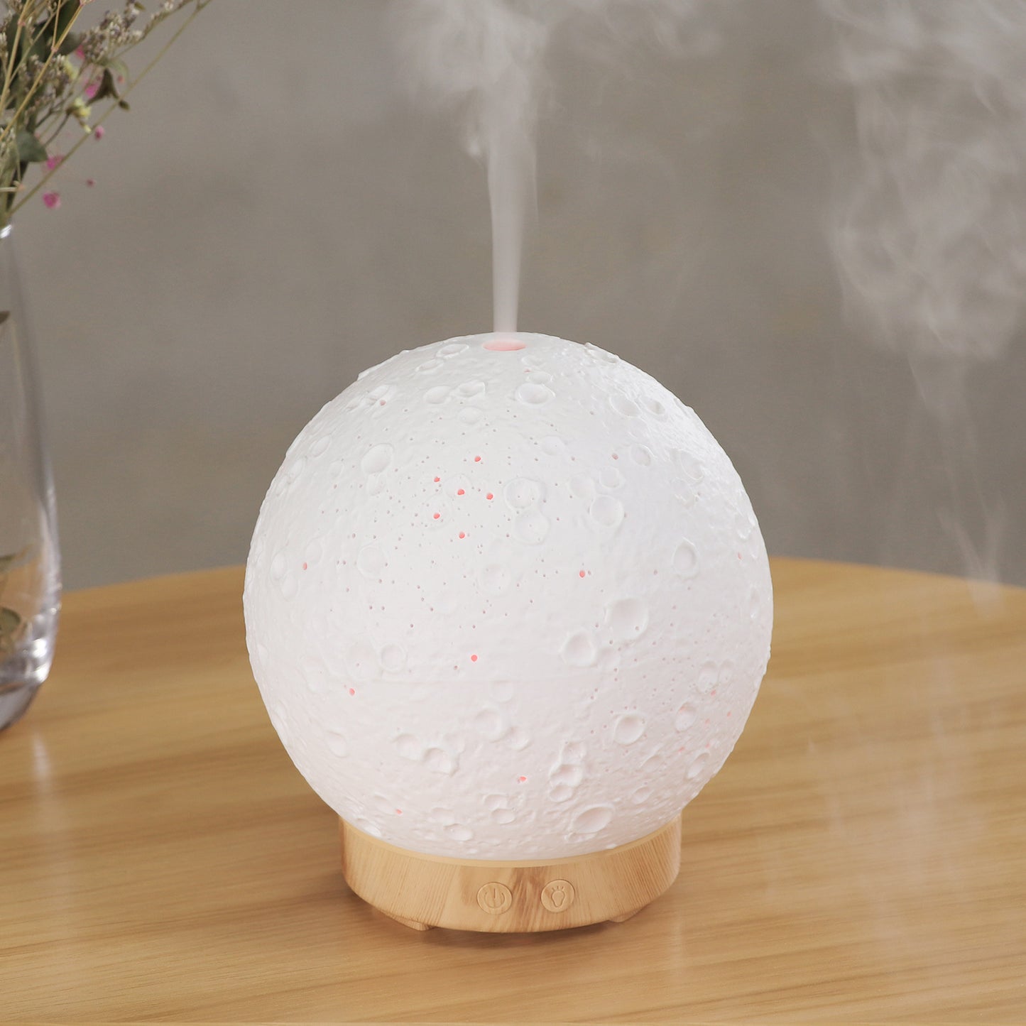 Round Moon Ceramic Aroma Diffuser Humidifier - Desktop Ultrasonic Aroma Diffuser