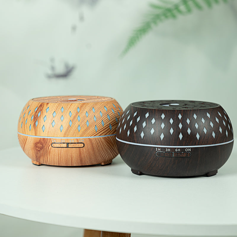 Wood Grain Light Speed Ball Humidifier - Mini USB Aromatherapy Air Night Light