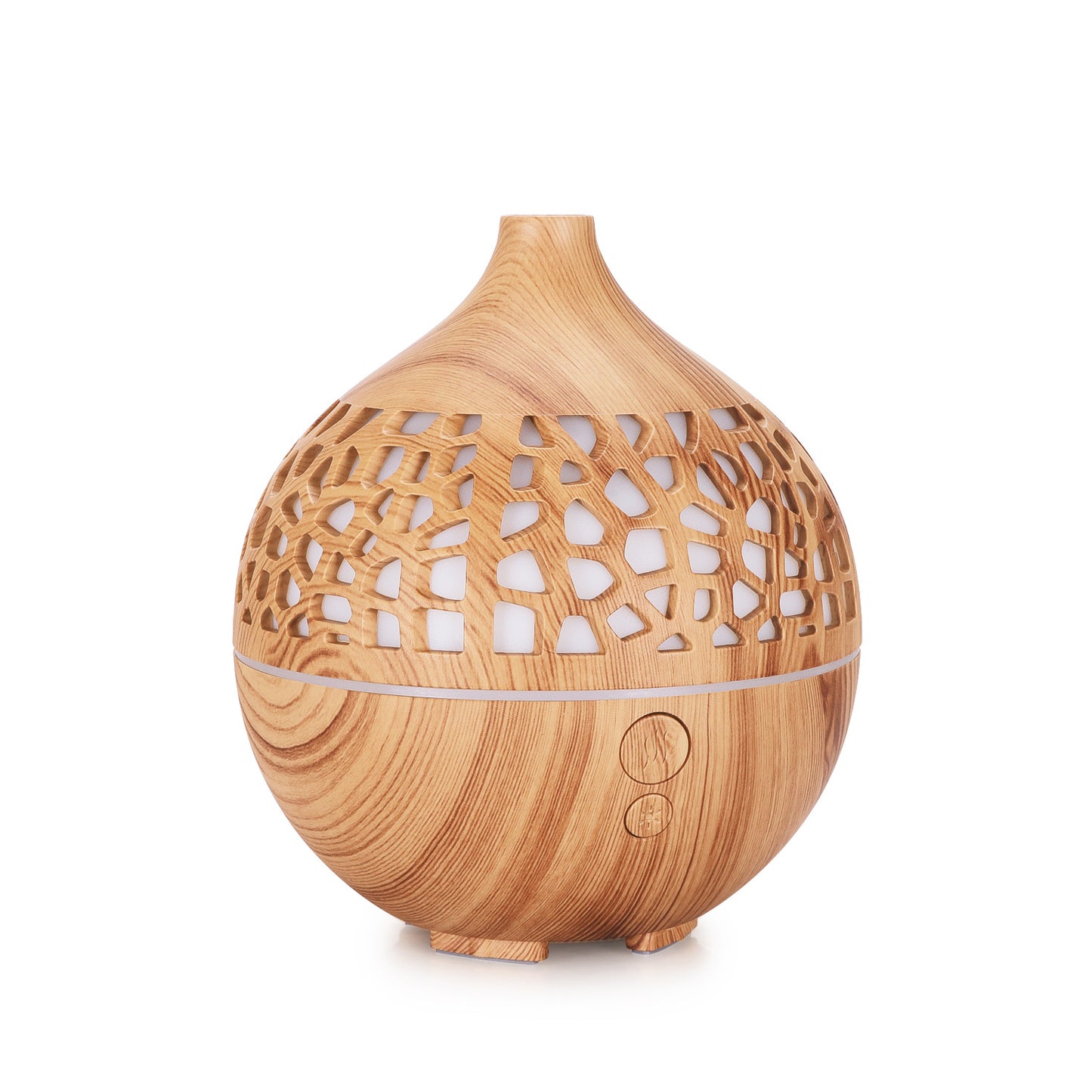 5V Hollow Wood Grain Humidifier - 180ml USB Desktop Aroma Diffuser