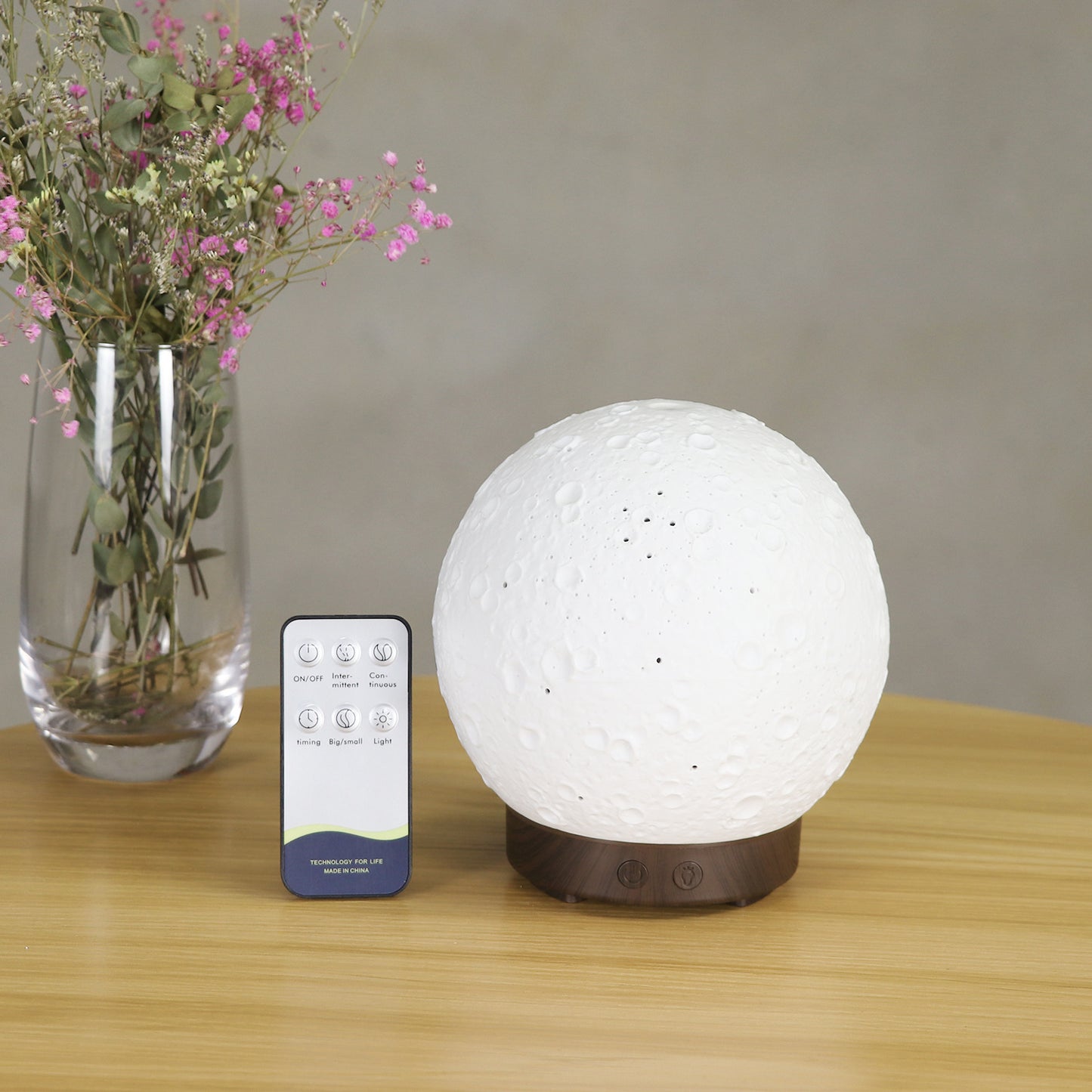 Round Moon Ceramic Aroma Diffuser Humidifier - Desktop Ultrasonic Aroma Diffuser