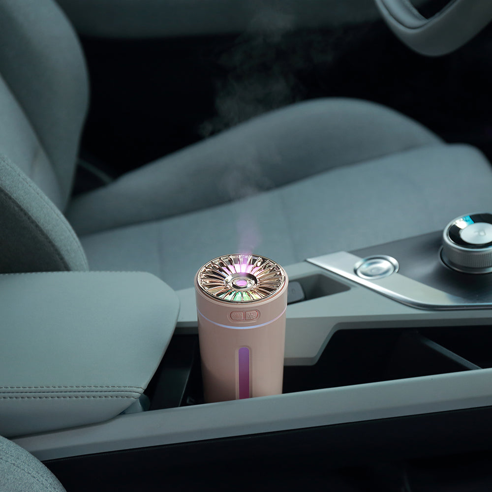 Colorful Night Light USB Car Aromatherapy Humidifier - Silent & Portable