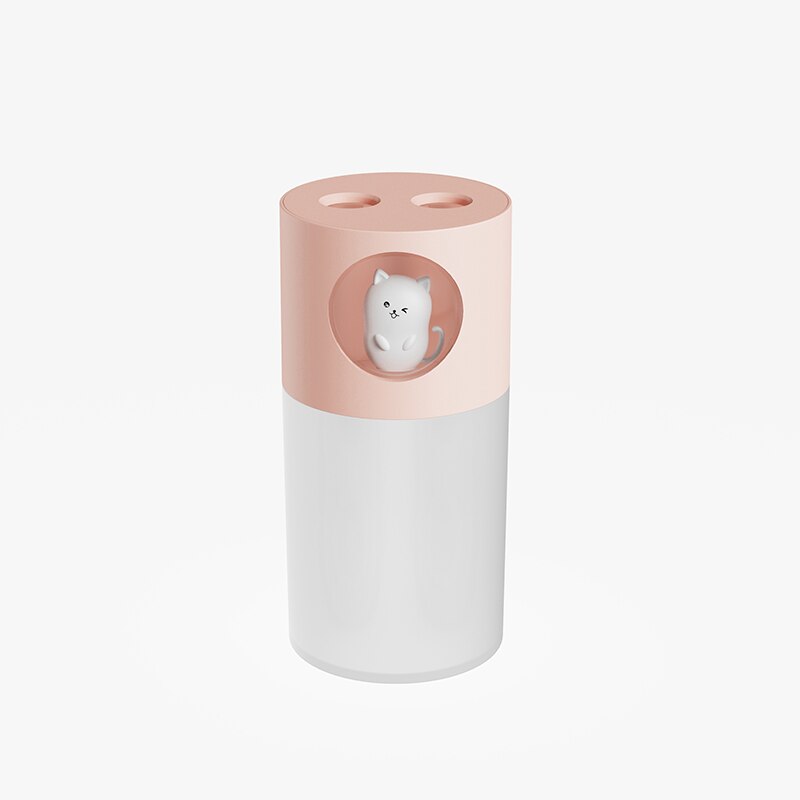Cute Humidifier Double Spray - USB Ultrasonic Aroma Diffuser with Romantic Lamp