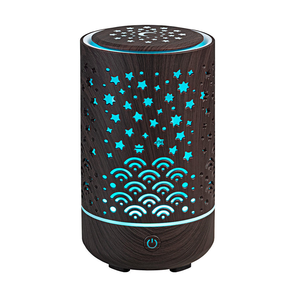 Wood Grain Starry Sky Aroma Diffuser - Ultrasonic Essential Oil Humidifier