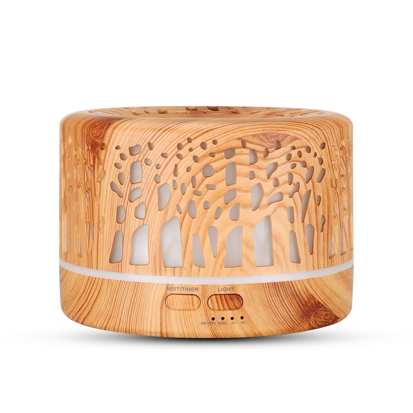 New Carved Aromatherapy Machine Hollow Aromatherapy Humidifier 500ml Wood Grain Ultrasonic Atomization