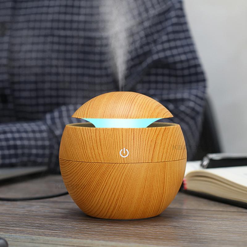USB Aroma Essential Oil Diffuser Ultrasonic Cool Mist Humidifier Air Purifier with 7 Color LED Night Light