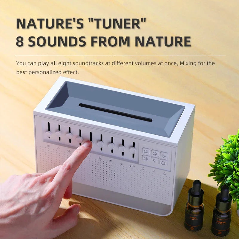 Bluetooth Speaker & Aromatherapy Humidifier with Night Light - 8 White Noise Sounds