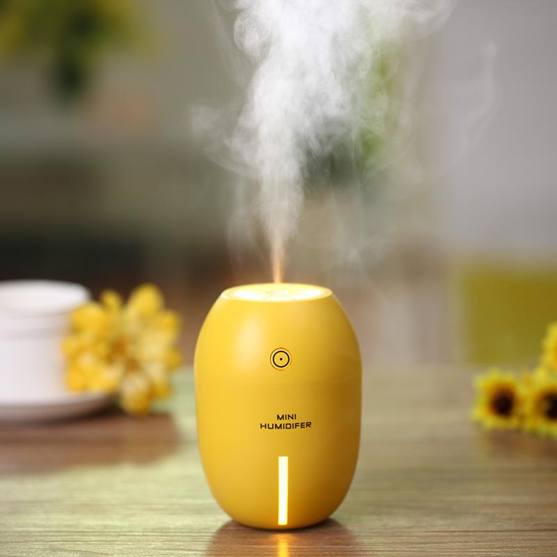 180ml USB Air Humidifier & Purifier with LED Lamp - Aromatherapy Diffuser for Home and Car