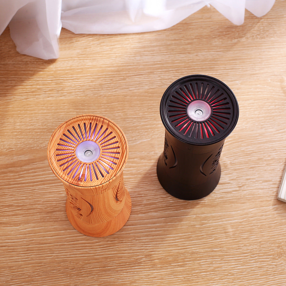 Wood Grain Hollow Humidifier - Mini USB Aromatherapy Air Cleaner