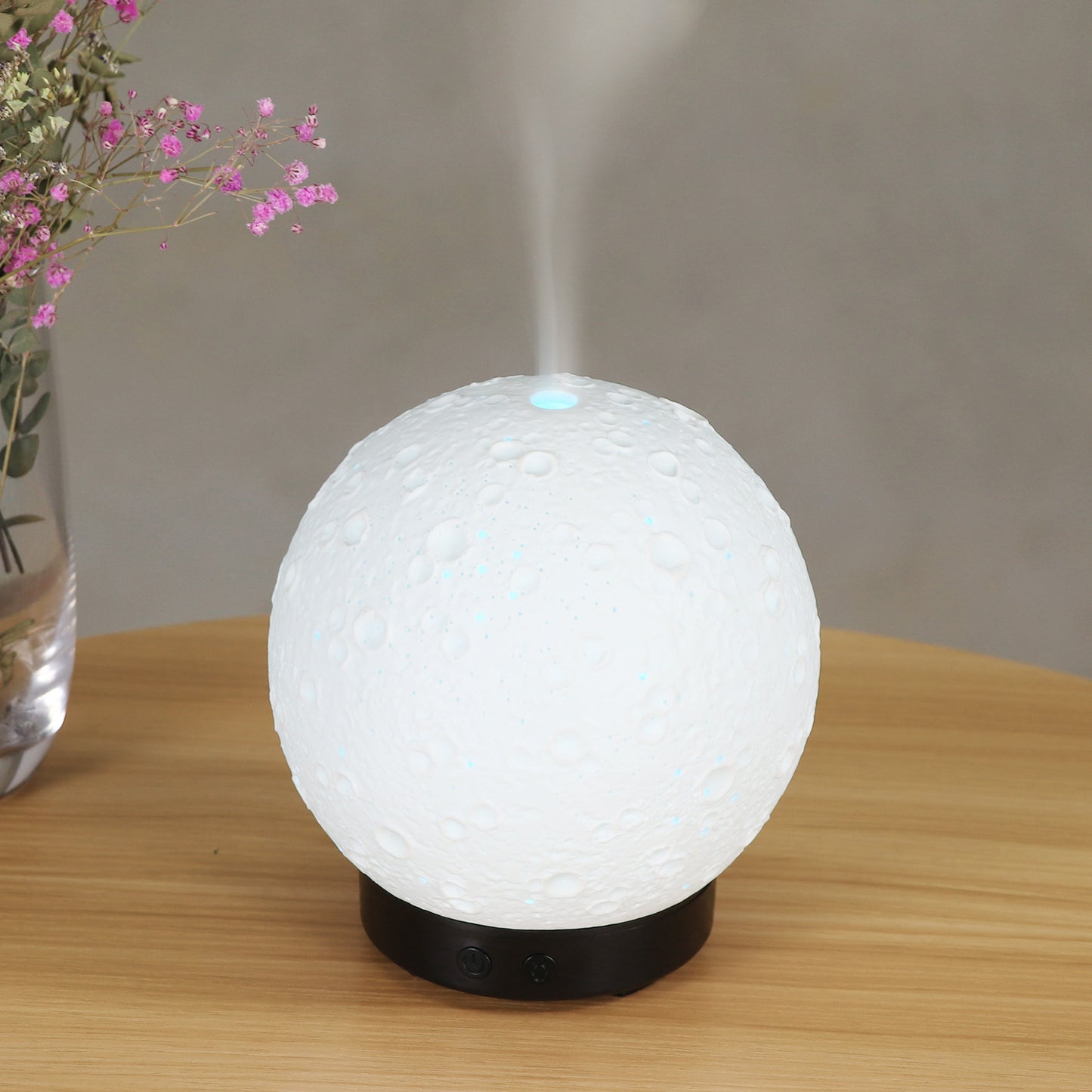 Round Moon Ceramic Aroma Diffuser Humidifier - Desktop Ultrasonic Aroma Diffuser