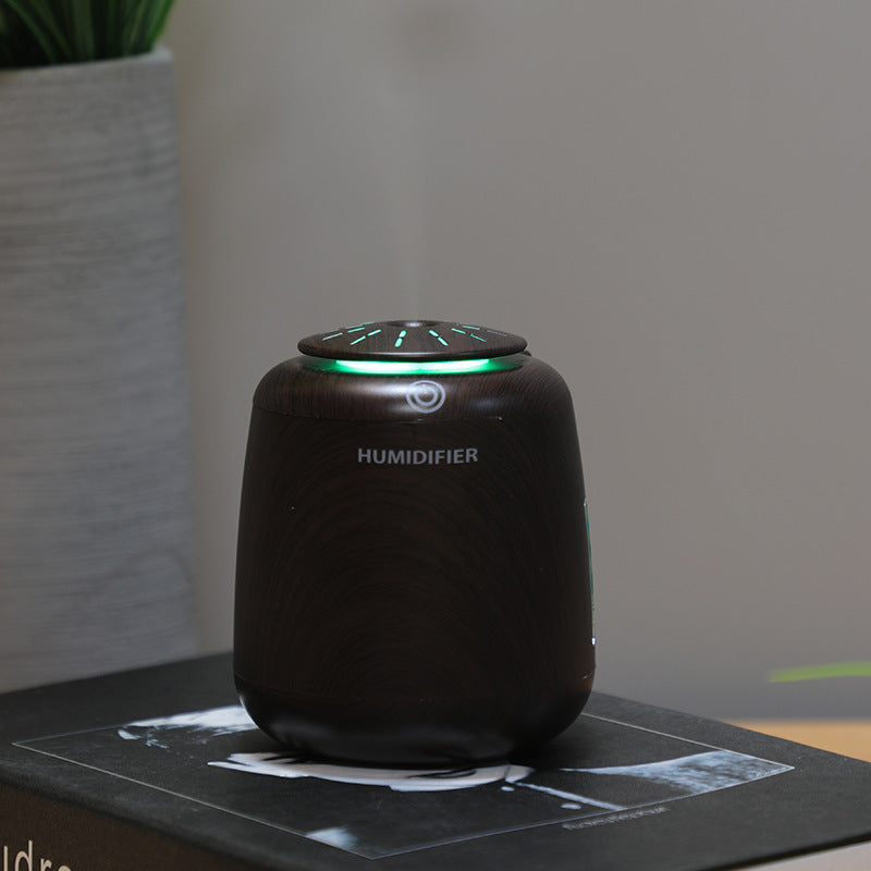 USB Wood Grain Car Humidifier Mini Humidification Purifier with Night Light