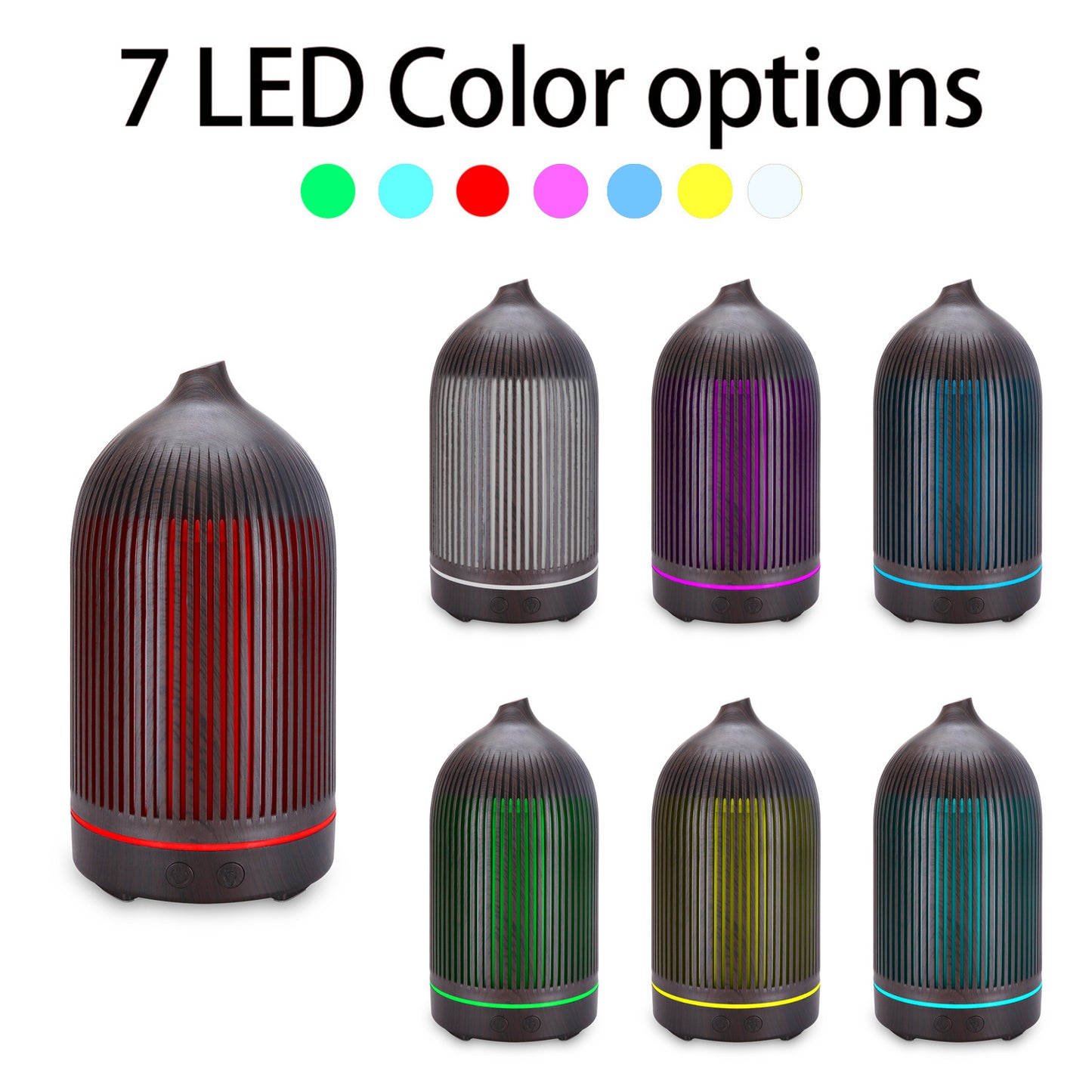 5V Colorful Aroma Diffuser - Mini Desktop USB Humidifier with Wood Grain Finish