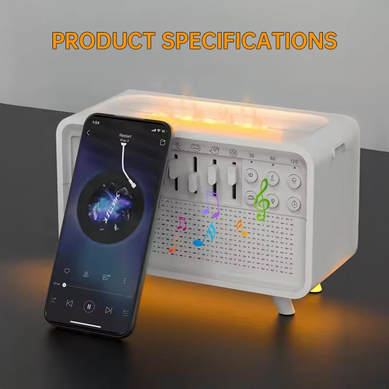 8-Adjustable White Noise Air Aroma Diffuser with Night Light and Bluetooth Speaker