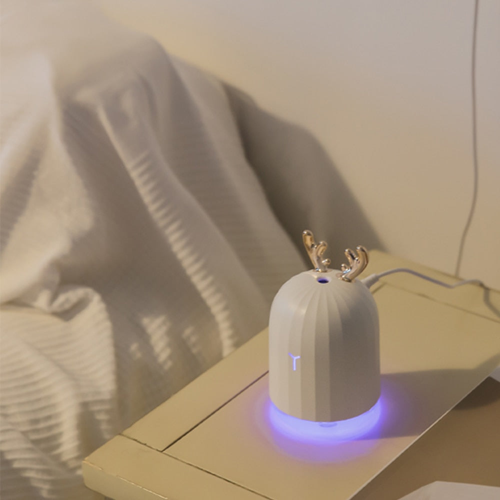White Deer Pink Rabbit Air Humidifier - Creative Cartoon USB Diffuser, 220ML