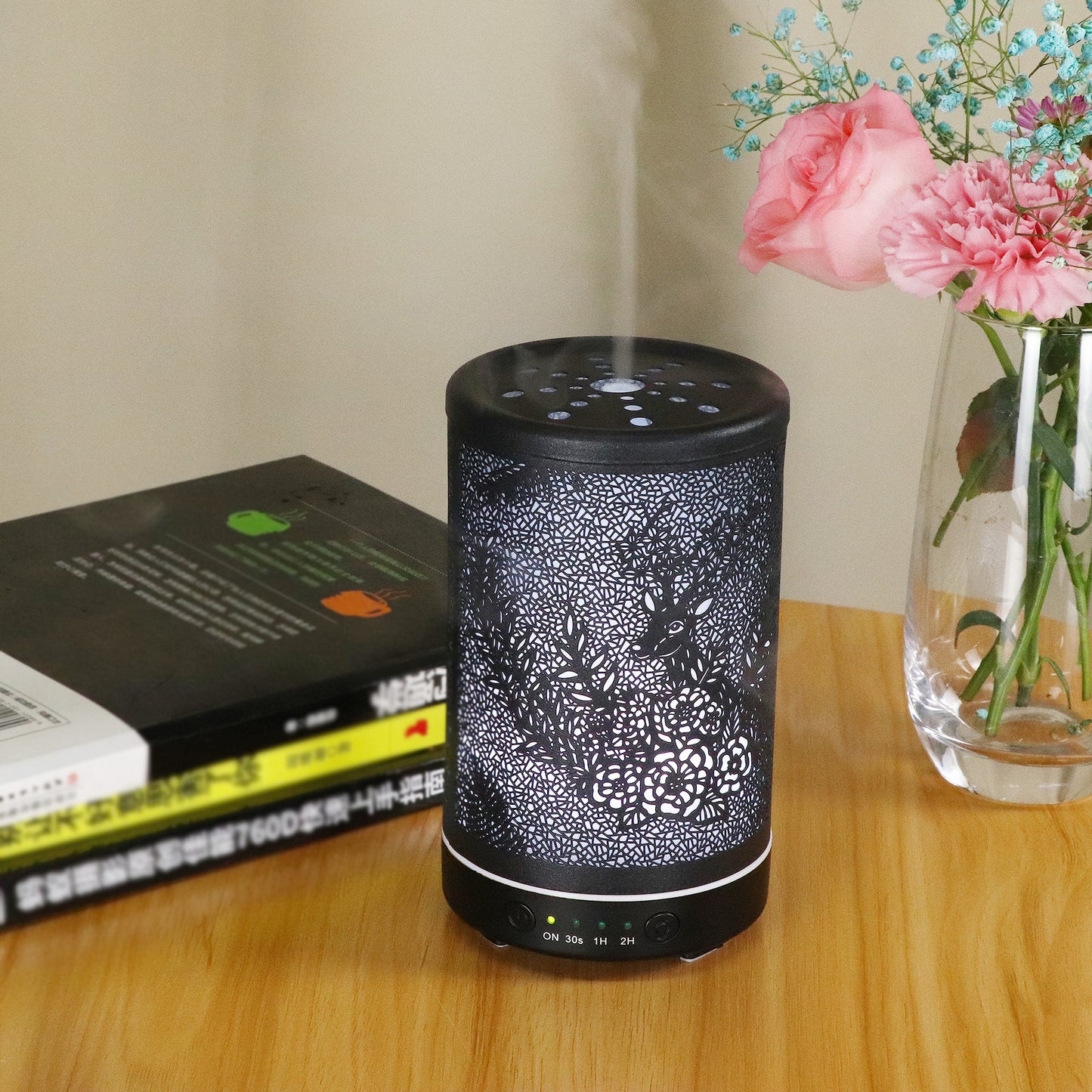 Goat Hardware Iron Aroma Diffuser Spray 100ml with Colorful Lights - Sika Deer Design for Office and Home