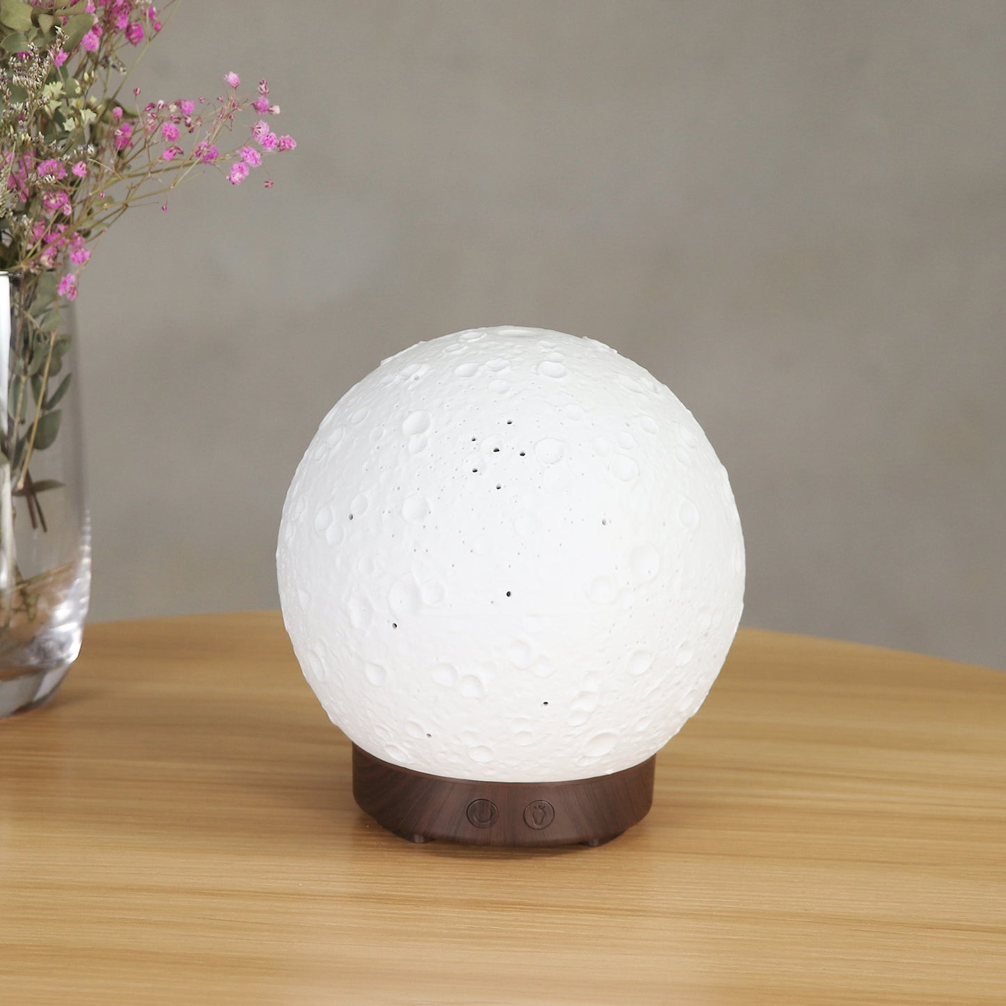 Round Moon Ceramic Aroma Diffuser Humidifier - Desktop Ultrasonic Aroma Diffuser