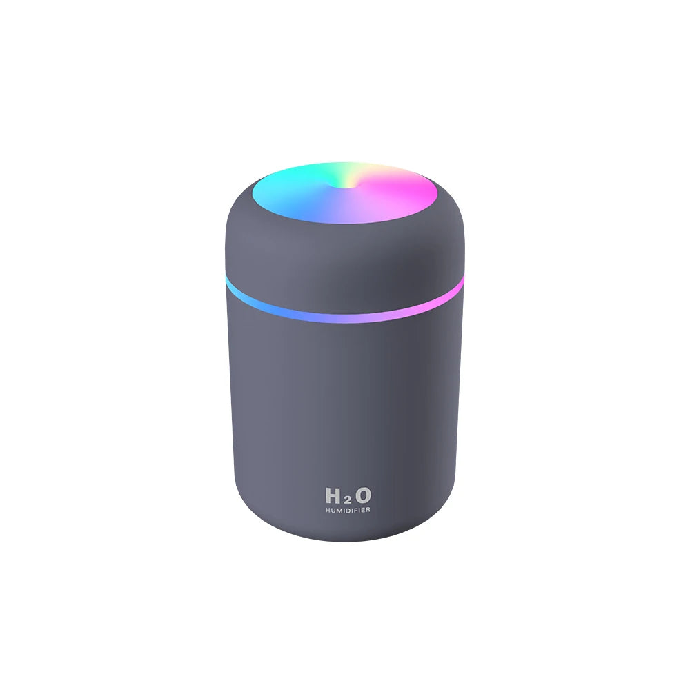 Portable 300ml Humidifier & Aroma Diffuser - USB Ultrasonic Dazzle Cup with Romantic Light