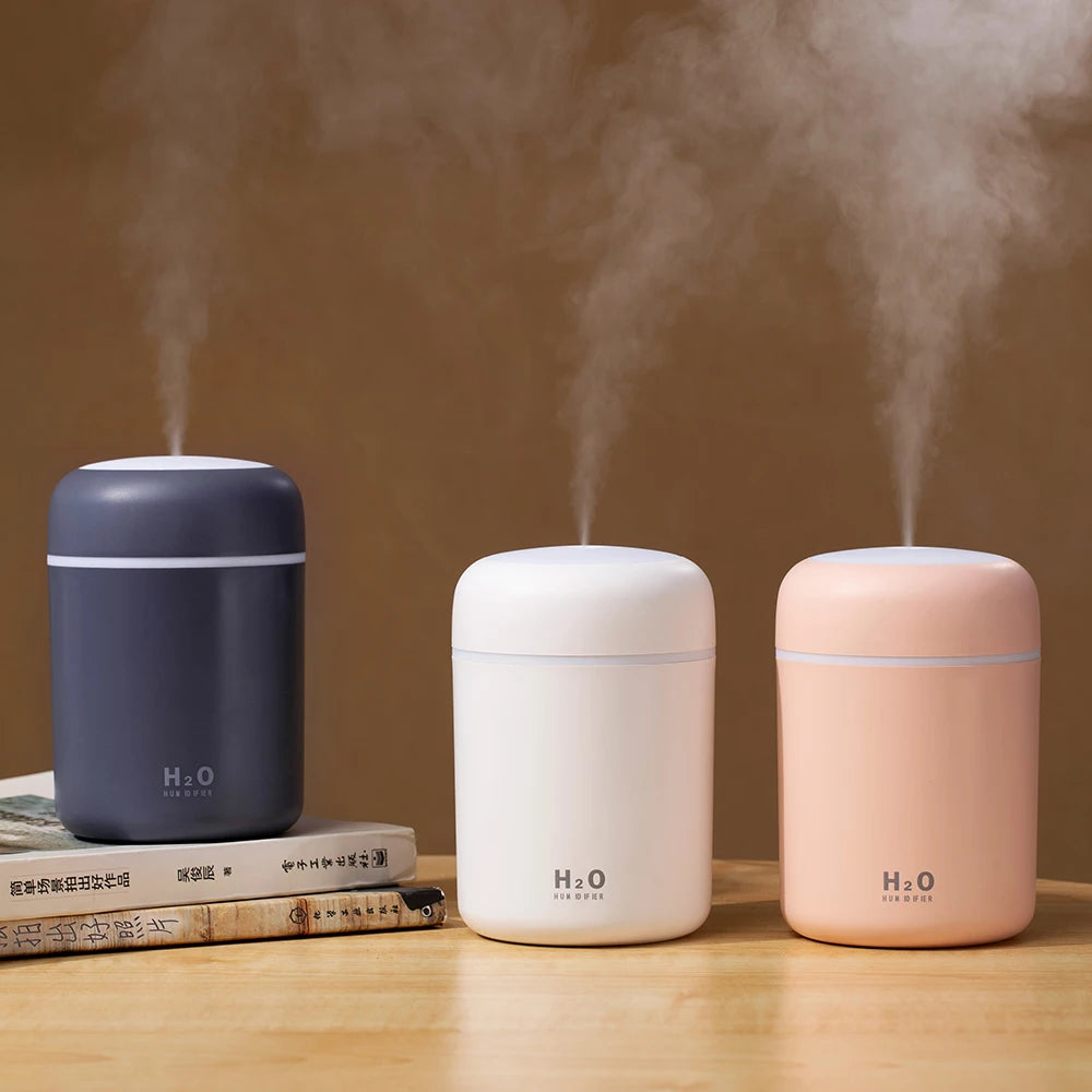 Portable 300ml Humidifier & Aroma Diffuser - USB Ultrasonic Dazzle Cup with Romantic Light