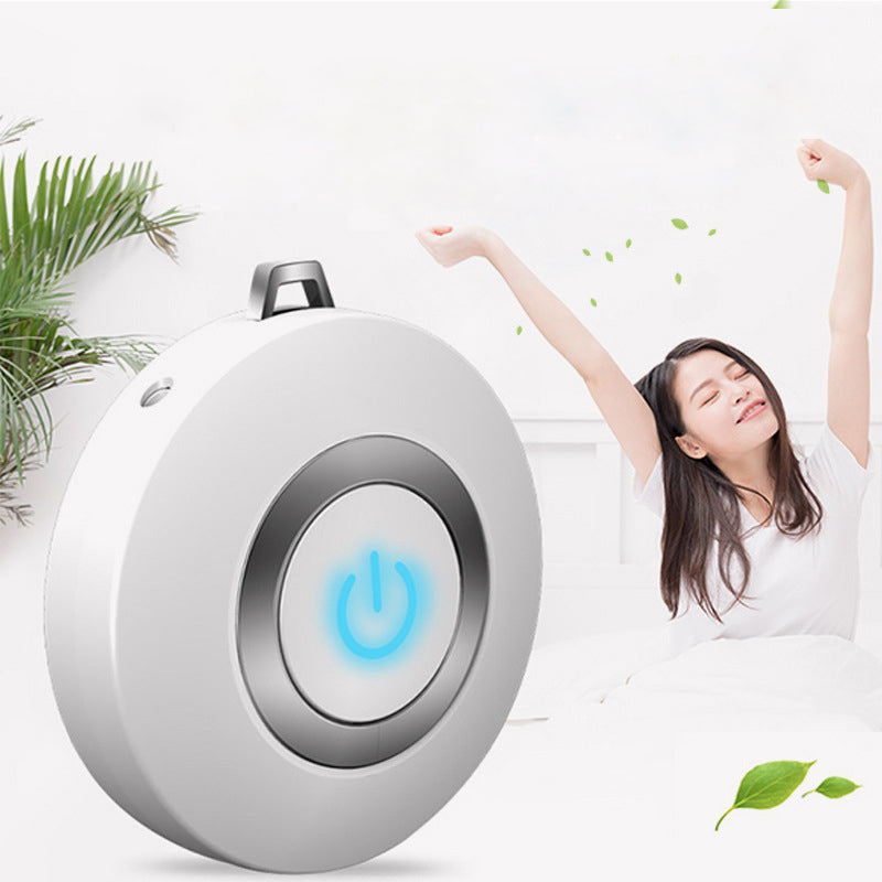 Wearable Air Purifier Necklace - Mini Portable USB Air Cleaner with Negative Ion Generator