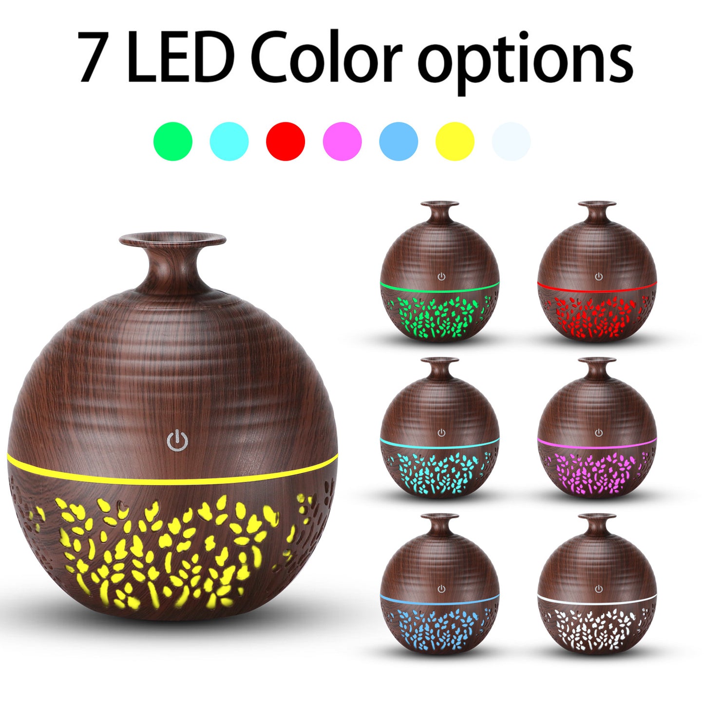 Wood Grain Hollow Humidifier - USB Home & Office Air Quality Booster