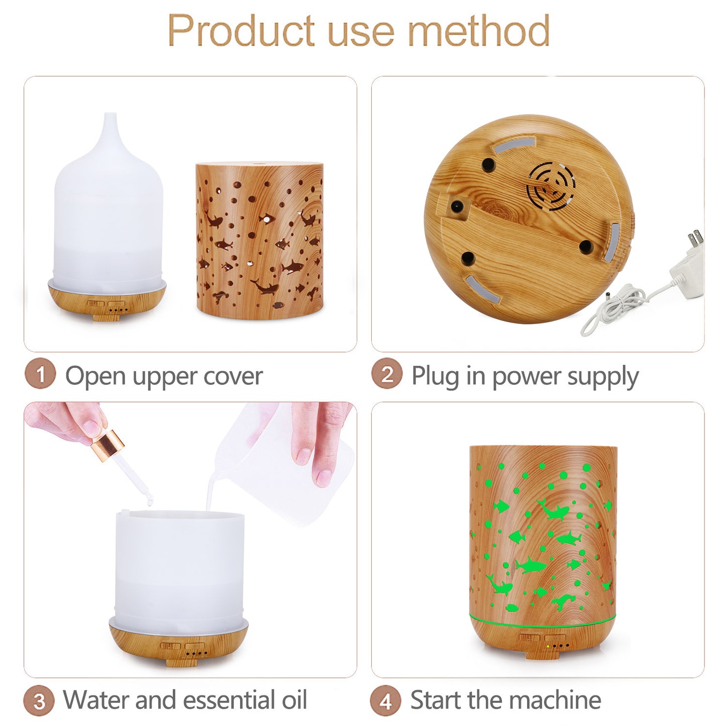 Humidifier Creative Mini Hollow Shark Essential Oil Diffuser