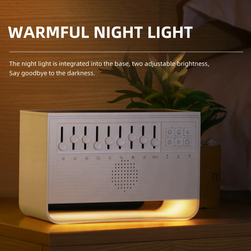Bluetooth Speaker & Aromatherapy Humidifier with Night Light - 8 White Noise Sounds