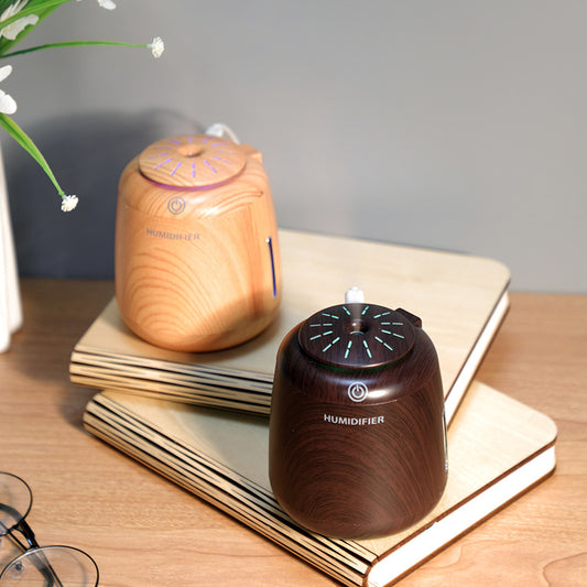USB Wood Grain Car Humidifier Mini Humidification Purifier with Night Light