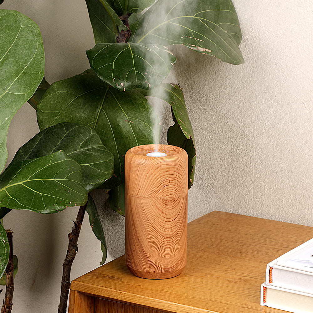 Wood Grain L13 Mini USB Aromatherapy Humidifier & Night Light