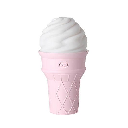 LED Ice Cream Ultrasonic Humidifier - USB Aromatherapy for Home and Car