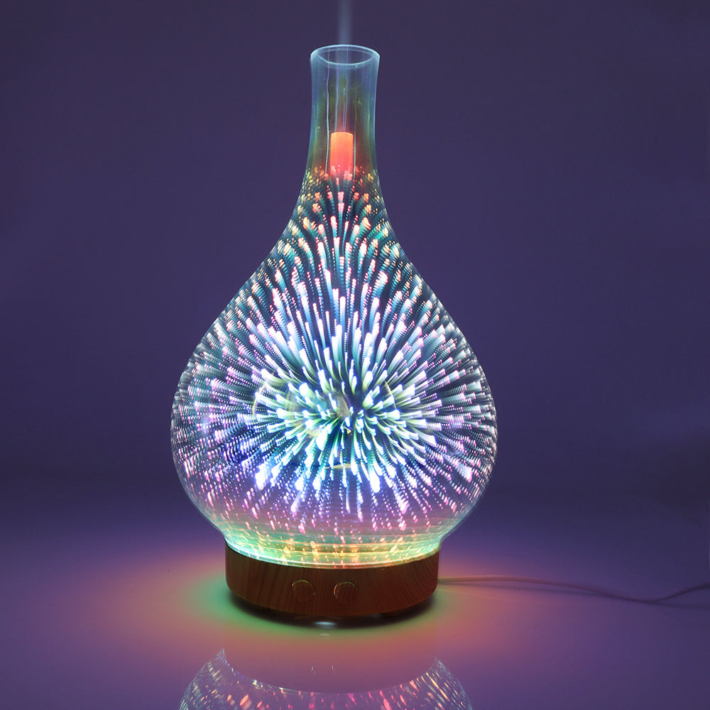 3D Fireworks LED Night Light and Aroma Essential Oil Diffuser