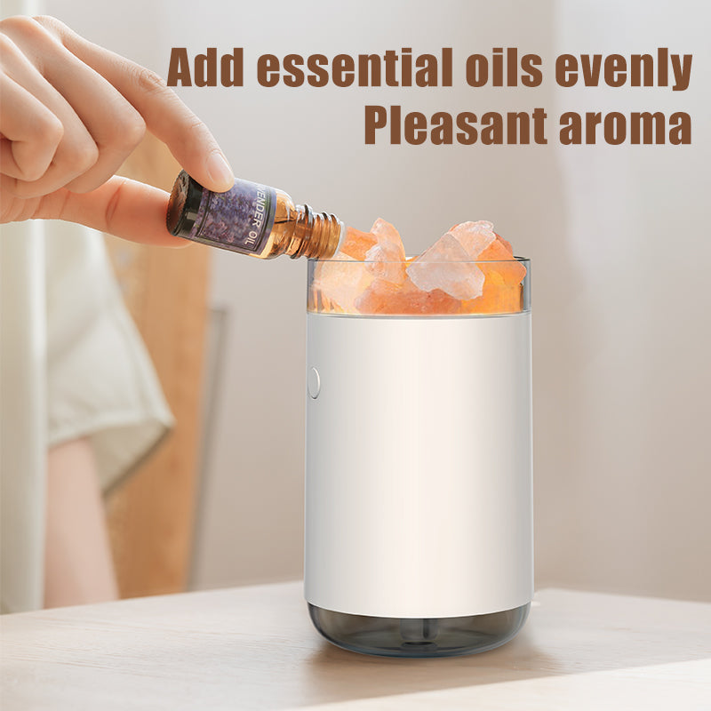 Crystal Salt Stone Humidifier - Silent Air Humidification & Aromatherapy Diffuser