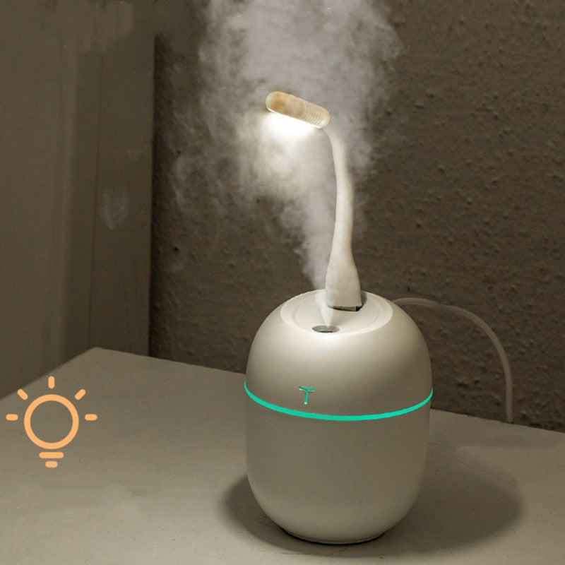 Mini Air Humidifier 200ML Aroma Essential Oil Diffuser with LED Night Lamp