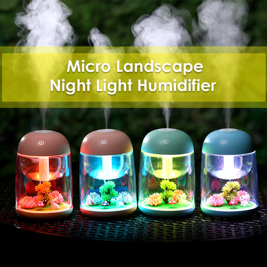Micro Landscape Humidifier - Colorful USB Lamp for Fresh Air