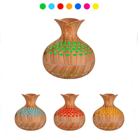 Flower Humidifiers Wooden USB Rechargeable - Portable Essential Oil Diffuser