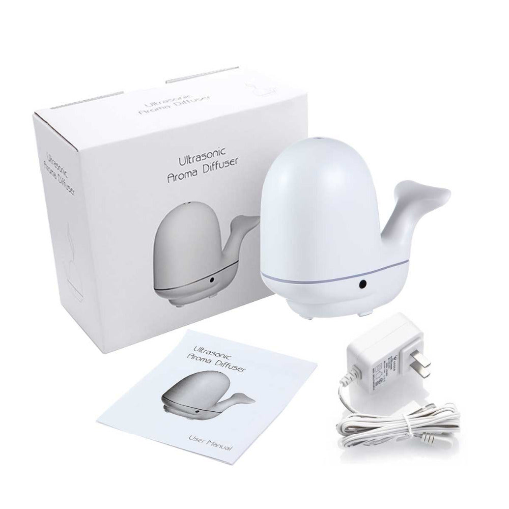Creative Pat Light Whale Air Humidifier - Ultrasonic Aroma Essential Oil Diffuser for Fresh Air