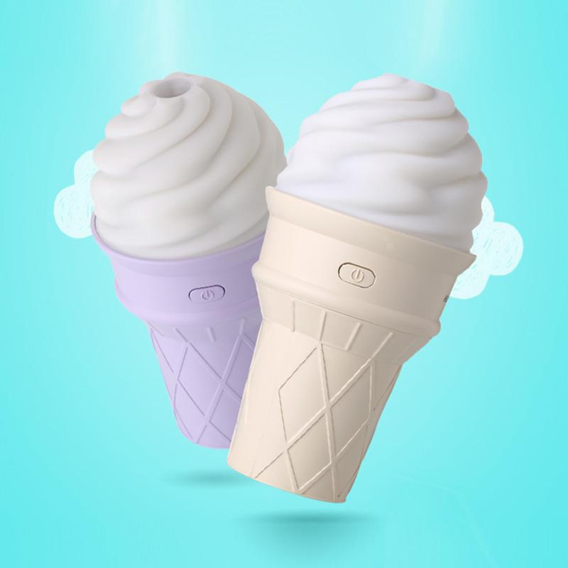 LED Ice Cream Ultrasonic Humidifier - USB Aromatherapy for Home and Car