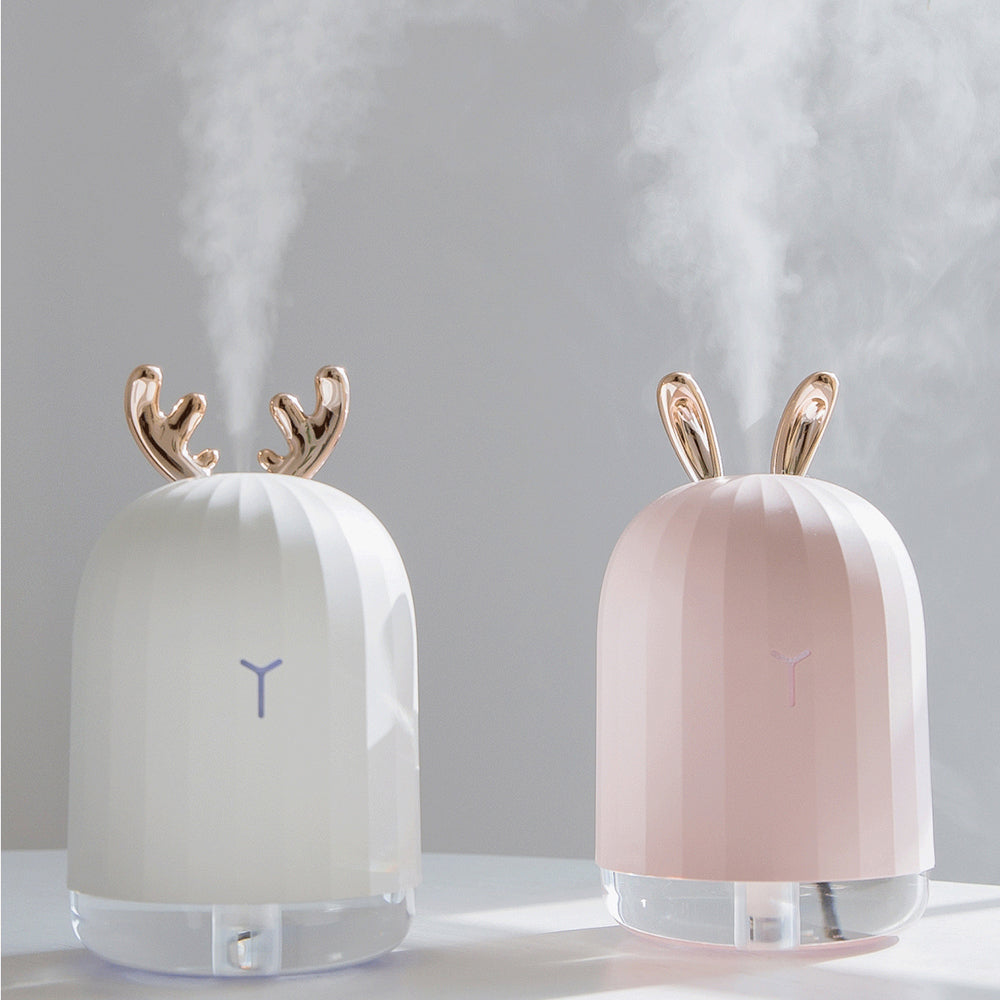 White Deer Pink Rabbit Air Humidifier - Creative Cartoon USB Diffuser, 220ML