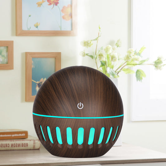New Wood Grain Hollow Humidifier - USB Home Office Desk Small Air Purifier