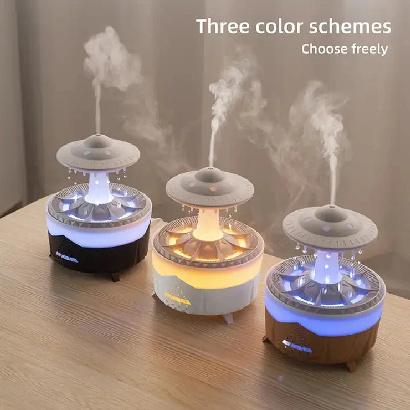 Rain Drop Air Humidifier & Essential Oil Diffuser - 350ml - 7 Colors LED Lamp