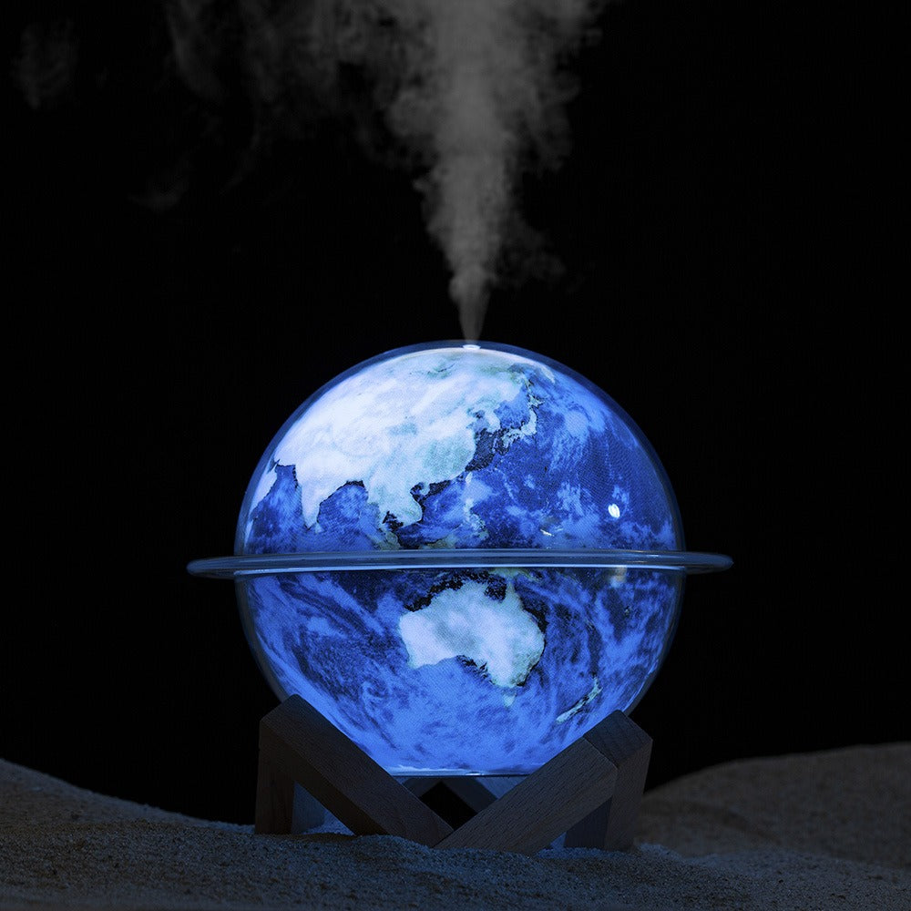 330ml Cute Moon Planet Shape Humidifier with Colorful LED Lamp | Ultrasonic Water Spray USB Air Humidifier