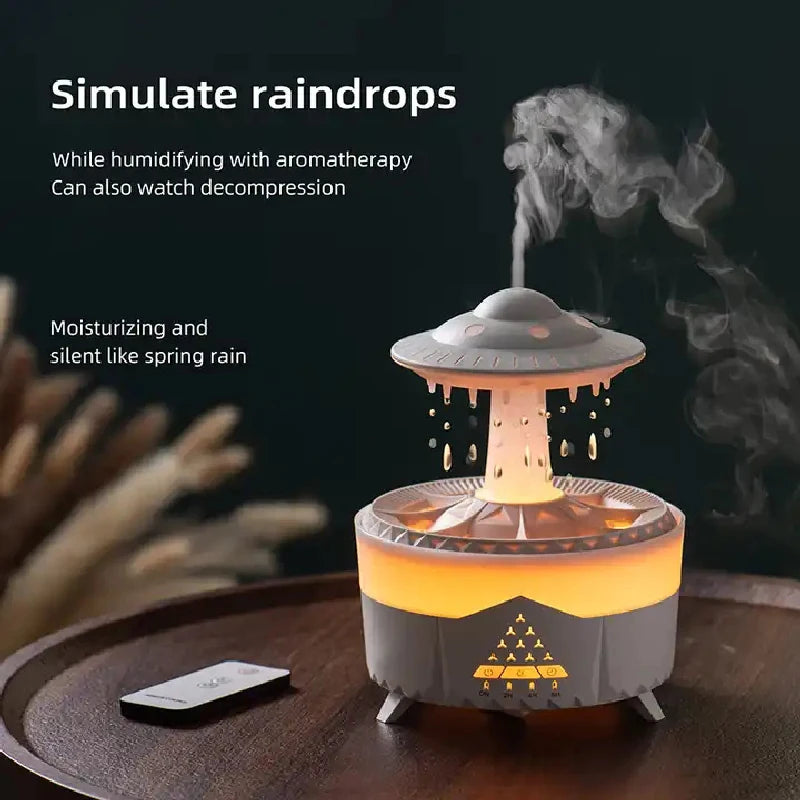 Rain Drop Air Humidifier & Essential Oil Diffuser - 350ml - 7 Colors LED Lamp