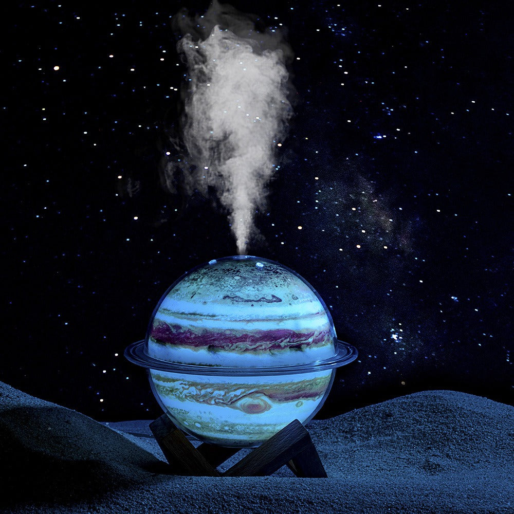 330ml Cute Moon Planet Shape Humidifier with Colorful LED Lamp | Ultrasonic Water Spray USB Air Humidifier