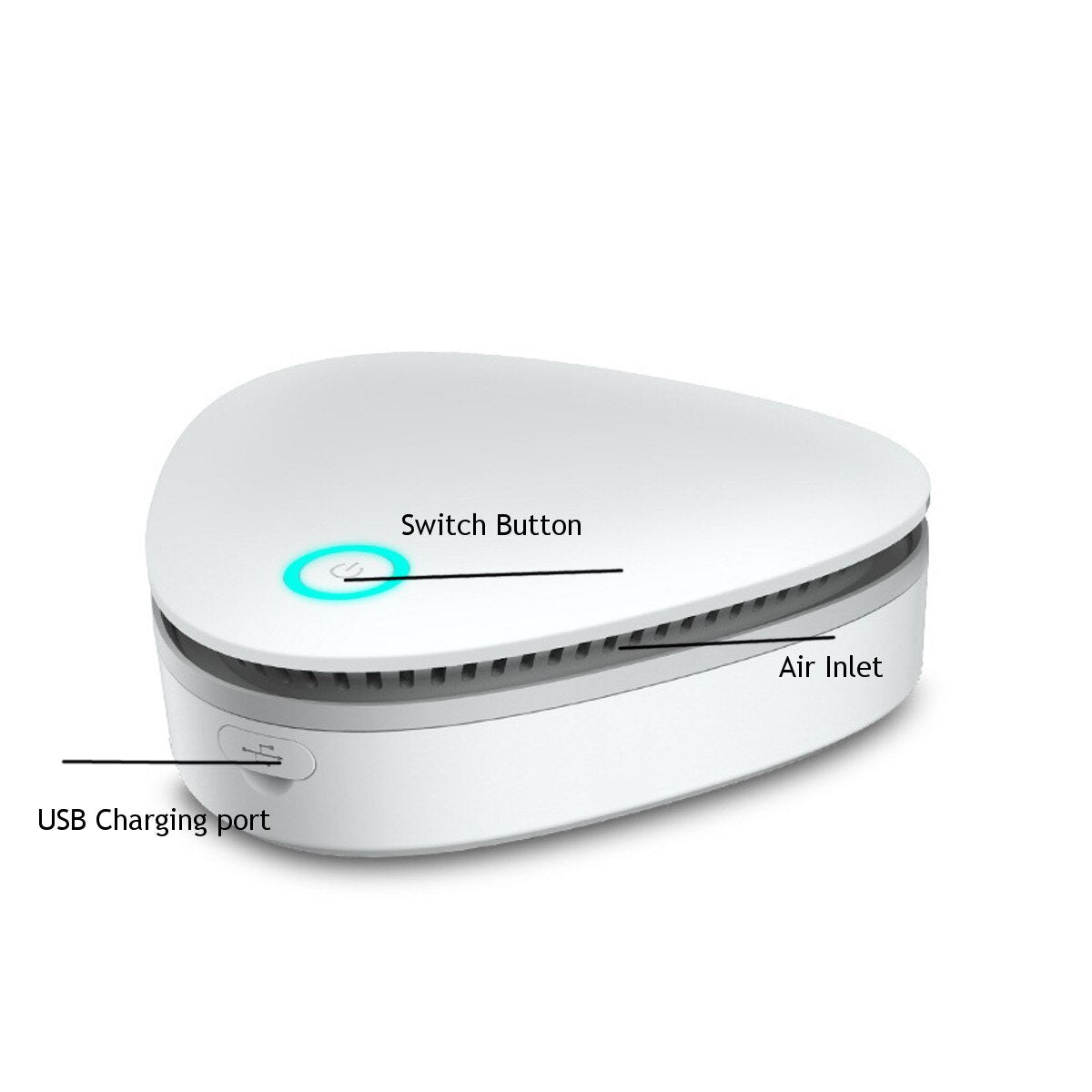 USB Portable Mini Ozone Air Purifier - Fresh Deodorant Sterilizer for Car, Refrigerator, and Closets