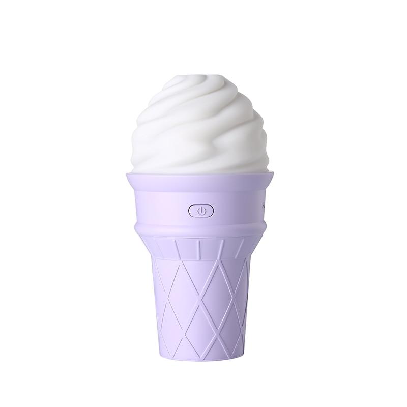 LED Ice Cream Ultrasonic Humidifier - USB Aromatherapy for Home and Car