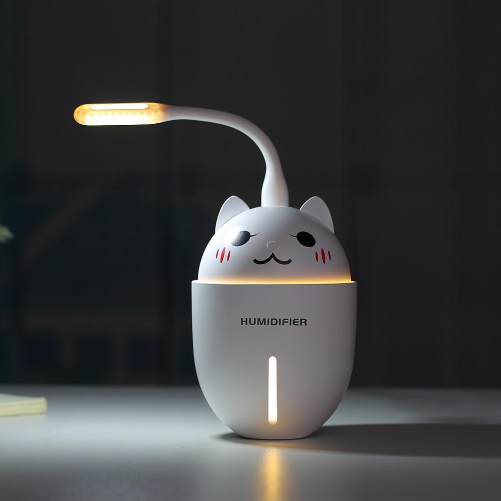 Ultrasonic Air Humidifier with LED Light, USB Fan & Aroma Diffuser